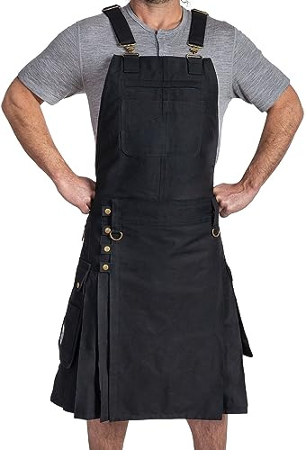 Damn Near Kilt 'Em Herren Overkilt Utility Kilt - Schwarz - XX-Large