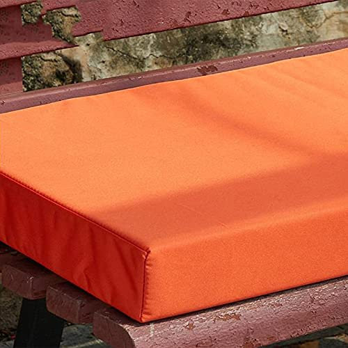 Sitzkissen für drinnen und draußen, UV-beständig, wasserabweisend, Schaumstoffpolster für 2- und 3-Sitzer, bequem, waschbar, für Garten, Terrasse, Recamiere, 100 x 30 cm, Orange