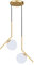 HJXDtech Lámpara colgante de bola de cristal blanca moderna, Luz colgante de techo de barra de desván de metal dorado, Cocina Sala de estar y comedor araña (2 luces)