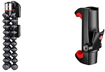 JOBY GripTight ONE GP, Universal-Handyhalterung, Magnetisches und Flexibles GorillaPod Stativ, Kleines Stativ für Smartphone, Schwarz & Manfrotto - Smartphone Halterung, Pro Version