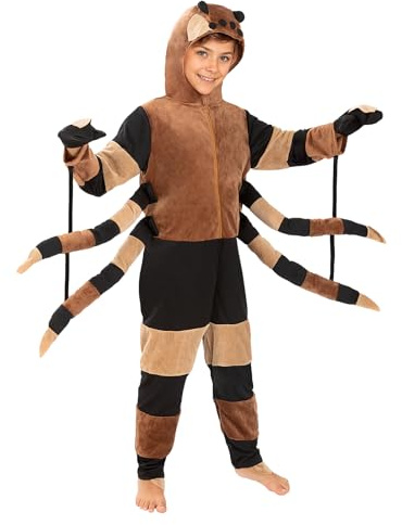 Funidelia Spinnenkostüm für Jungen und Mädchen, Enthält Overall mit Kopfteil und Fäustlingen, Tiere - Kostüm für Kinder für Partys, Karneval und Halloween