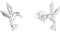 Amor Ohrstecker 925 Sterling Silber Damen Ohrschmuck, 0,9 cm, Silber, Kolibri, Kommt in Schmuck Geschenk Box, 2034098