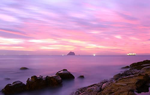 LHJOYSP 3d jigsaw puzzle 1000 pieces,natural beauty,boat,horizon,75x50cm