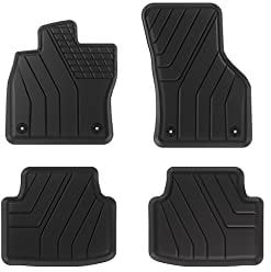 Gummimatten Kompatibel mit Golf 7 5G ab 2012 Golf 8 ab 2019 Leon 5F ab 2012 Fußmatten Allwetter mit hohen Rand Schwarz 4-teilig
