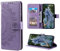 CoverKingz Handy Tasche kompatibel mit iPhone 14 Pro - Handycase mit Kartenfach Handyschutzhülle Cover - Smartphonehülle klappbar Motiv Mandala Lila