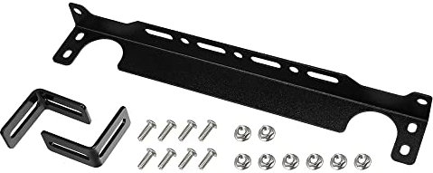 X AUTOHAUX Universal Oil Cooler Mounting Bracket Kit 330mm Aluminum Alloy Engine Oil Cooler Radiator Adapter Kit Oil Cooler Bracket Kit Black Transmission Oil Cooler Mounting Kit