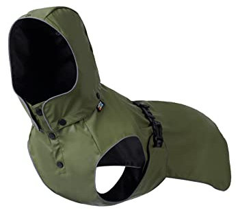 Rukka Pets STREAMY ECO Regenmantel für Hunde Dunkel Olivgrün 35