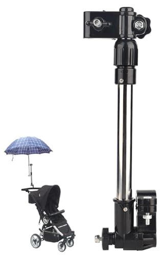 MOUMOUTEN Soporte Paraguas Ajustable Bicicleta Silla Ruedas Cochecito | Se instala en manillar, extensión regulable para protegerse del sol en bicicletas, sillas de ruedas y cochecitos infantiles.