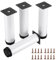 SUMNACON Lot de 4 pieds de meubles réglables en acier inoxydable - 20 cm - Pour plan de travail, petit déjeuner, bar, bureau (blanc)