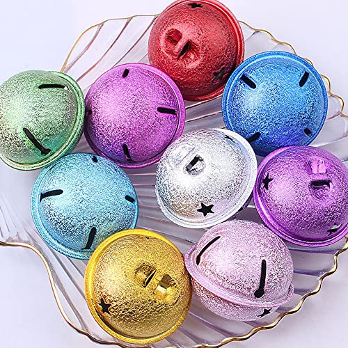 Wambere 50 Stück 4cm Glöckchen zum Basteln,Glöckchen,Weihnachtsglöckchen,Rostschutz Glöckchen, Metallglöckchen Optimal für Handwerk, Schmuck, Festival Dekoration,Haustier Glocken,Mischfarbe A