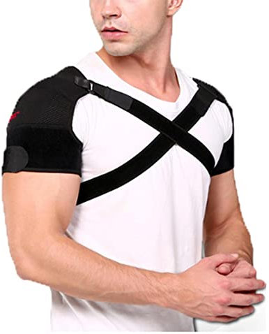 XLDECOR Correa de Soporte de Hombro,Soporte de Hombro Doble para Hombres,Manguito Rotador, Articulaciones Dislocadas, Alivio del Dolor Muscular, Esguince Izquierdo y Derecho para Prevención,L
