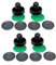 YdseozOA 4-teiliges 96-mm-Tischhockey-Set, 4 Airhockey-Schieber, Torwart-Eisschieber, Pucks mit 4 Flanell-8 Pucks – Schwarz