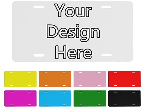 DJNGN Personalisiertes Nummernschild, individuelles vorderes Nummernschild für Auto, individuelle Autoanhänger aus Aluminium, individuelles Schild, Nummer, dekoratives Autoschild,6x12