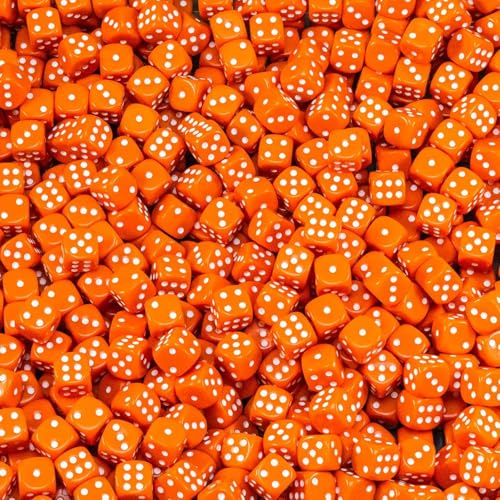 Waldfelsen Hochqualitative 16 mm Würfel 15 Farben Augenwürfel Spielwürfel Set (100 Stück, Orange)