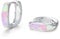 Creolen-Opal Ohrringe 925 Sterling Silber Damen Creolen Ohrringe Created Opal Kleine Huggie Creolen Ohrringe Hypoallergene Schmuck Frauen Kinder 10