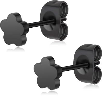 Artskin Titan Frauen schwarz Ohrstecker Nickel frei hypoallergen Mädchen Ohrring Ohrstecker für empfindliche Ohren zierlich herzförmigen Ohrring für Frauen Mädchen Teens