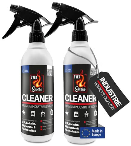 Eversmoke Cleaner - Premium Reiniger für Grill, Backofen, Räucherofen & Kaminscheiben - Entfernt hartnäckiges Fett und eingebrannte Rückstände - Kraftvoll & effektiv (500 ml (2er Pack))
