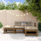 ULUYYUC 4-TLG. Garten-Lounge-Set, Ecksofa Fußhocker Eckbankgruppe Gartenmöbel Set Geeignet für Balkon Garten Außenbereich Hinterhof Honigbraun Massivholz Kiefer