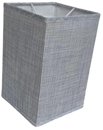 MagiDeal Stoff-Sackleinen-Lampenschirm-Lichtabdeckung, einfach zu montieren, klassischer -Stoff-Lampenschirm, Stehlampenschirm für Schlafzimmer-Tischlampe, Graues Quadrat