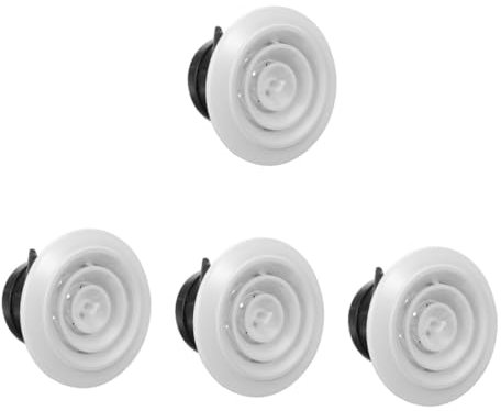 Uonlytech 4piezas Rejilla De Ventilación Redonda De Plástico Para Aire Acondicionado Cubierta De Ventilación Diseño Rotatorio Para Paredes y Techos Ømm Solución Para Control De Flujo