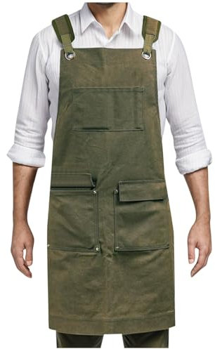 Caxndycing Lustige Kochschürze für Männer Chefkoch hat immer Recht Professionelle Grillschürze Chefkoch Ehemann Küchenschürze mit Doppeltasche Hier Grillt der Chef Schürzen