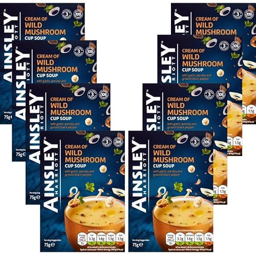 Cup Meals & Soups Bundle with Ainsley Harriott Cream Wild Mushroom Cup Soup 75g - 8 Pack | Low Fat, Suitable For Vegetarians.