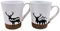 Dekohelden24 Set of 2 Coffee Mugs, Mulled Wine Mugs, Stoneware Drinking Cups, Size (L x W x H) Approx. 12 x 9 x 10 cm, Capacity 360 ml per Cup, Moose Black/White, 10 cm