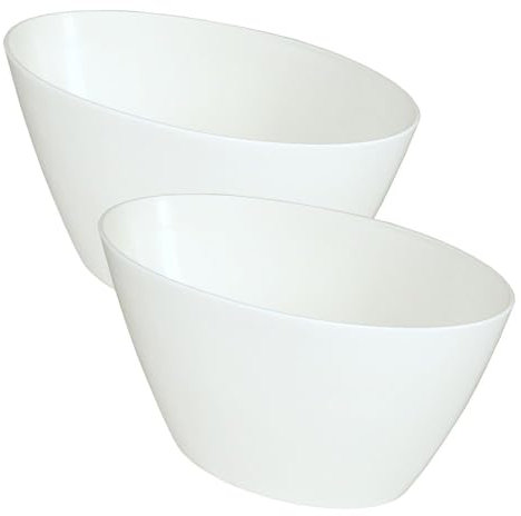 MePla - 2 Stück Orchideen-Schiffchen - wetterfestes Pflanzgefäß - UV-beständiger Blumenkübel - Pflanzschale - Schale - L 25 cm - Weiss