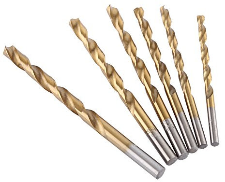 Juego de Brocas de Acero de Alta Velocidad con Revestimiento de Titanio, 19 Piezas, 1,10 Mm, con Vástago Recto para Madera, Aluminio y Plástico