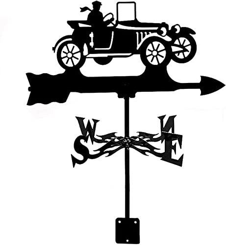 UKJYJHHFG Girouette de Voiture en métal et Acier Inoxydable, girouette rétro, indicateur de Direction du Vent, Ornement de Jardin, terrasse, Cour, décoration, girouette