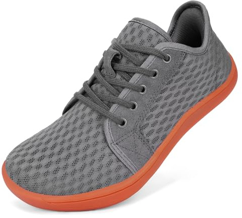 BibHoly Wide Barefoot Shoes Mens Womens Slip on Casual Walking Shoes Mesh Hands-Free Loafers Lightweight Minimalist Wide Fit Zero Drop Trail Running Grey