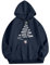 2025 Casual Hoodies Damen Xmas Pullover Tops Damen Herbst/Winter Santa Print Kapuzen-Sweatshirt Reißverschluss vorne Sweatshirt, navy, 4XL