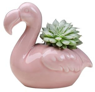 Pot De Fleur Pots de Fleurs Succulents créatifs, Pots de Fleurs personnalisés en Forme de Flamant Rose, Pots de Fleurs en céramique de Table d'intérieur Pots De Fleurs pour Plantes D'intérieur