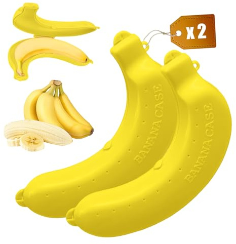 Raisand Bananenbox Kinder 2 Stücke Bananen-Organisator Gelb Boxen mit Bananen es Kann Nicht Nur Bananen Schützen, Sondern Auch Andere Früchte, Trockenfrüchte Und Andere Lebensmittel Aufbewahren