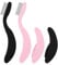 Mabor Faltende Wimpernkamm,2 Stück Wimpern Kamm Edelstahl Wimperntrenner Faltbarer Wimpern Separator Augenbraue Pinsel für Wimpern-Styling Reisen Familie,Rosa+Schwarz