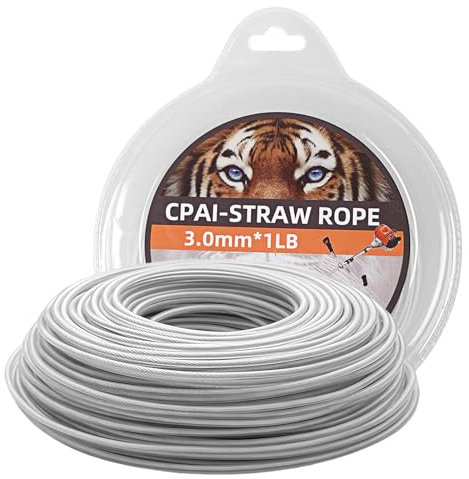 Filo per decespugliatore, 3,0 mm x 40 m, per decespugliatore rinforzato, filo di taglio cordoli in acciaio, per giardinaggio, prato, erba cattiva