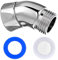 Yuanchu Shower Head Extension Arm, 135 Degrees Shower Curved Hose Extender Connector G1/2 Head Holder Angled Adapter Elbow Extender for Hand and Wall-Mounted Showers, Solid Brass Chrome Silver