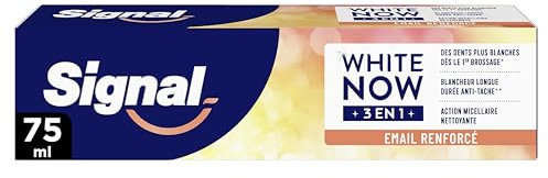 Signal White Now - Dentifrice 3 en 1 - Shine with Care - Sourire Plus Blanc et un Email Renforcé - Action Micellaire Nettoyante - 96% d'ingrédients d'origine naturelle - 75ml