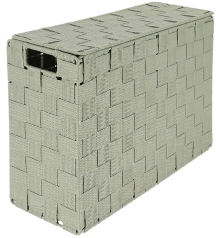 Tendance - Panier de Rangement pour Papier Toilette Rectangulaire pp/Métal - Vert Sauge - Salle de Bain - Rangements
