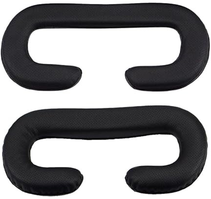 Operitacx 2 Stück PU Leder VR Gesichtspolster, 22mm+8mm Schweißfestes Ersatzpolster Kompatibel mit HTC Vive, Atmungsaktives Gesichtskissen Face Cover Pad Schwarz
