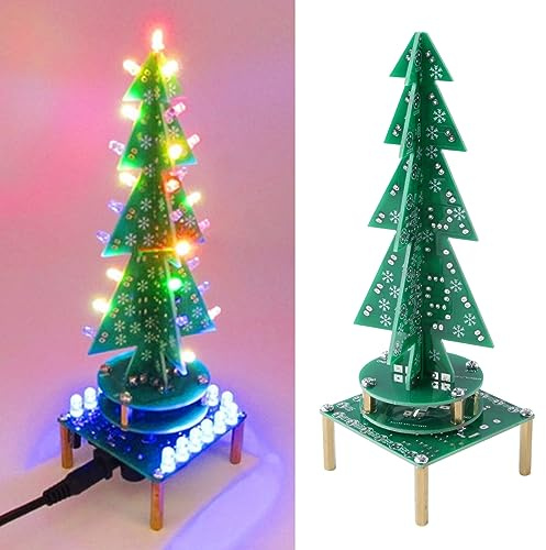 Elektronischer Weihnachtsbaum, bunt, LED, rotierende Musik, Bausatz für Heimwerker