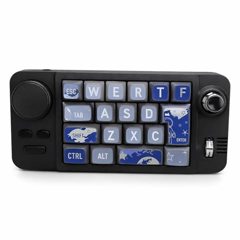 Plyisty Programmierbares Macropad mit 19 Tasten, Kabelloses Tri-Mode-Bluetooth-USB-C-Mechanisches Tastenfeld, Einhand-Gaming-Tastatur mit -Joystick, Hot-Swap-fähiges RGB-Nummernpad
