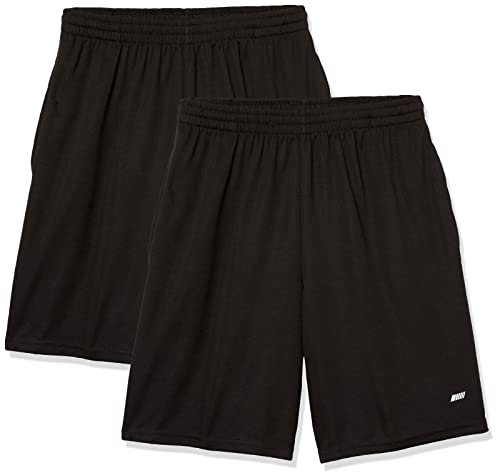Amazon Essentials Herren Weit geschnittene Performance-Funktionsshorts (erhältlich in Big & Tall), 2er-Pack, Schwarz, S