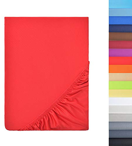 NatureMark - Mikrofaser SPANNBETTLAKEN zum Sparpreis! viele Größen und Farben Markenware (120x200 cm, rot)