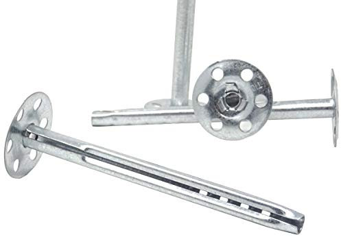 SBS Metall-Dämmstoffhalter 8 x 110mm Menge wählbar Tellerdübel Schlagdübel Dämmdübel Metall-Teller-Dübel - 250 Stück
