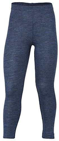 Engel Kinder Leggings, Wolle maschinenw Natur, Gr. 92-176 (128, Blau Melange)