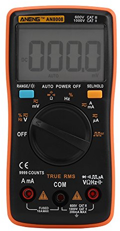 Multimetro Digitale Tester Digitale AN8008 True-RMS AC DC Voltage Amperometro Current Ohm Meter