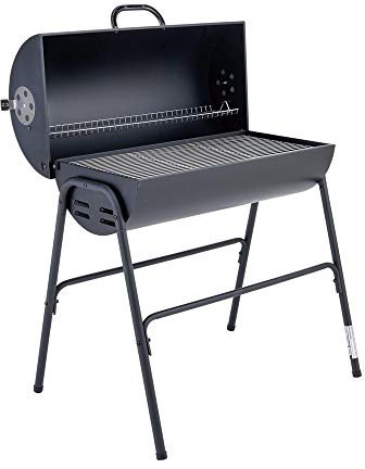 Argos Charcoal Oil Drum BBQ with Warming Rack