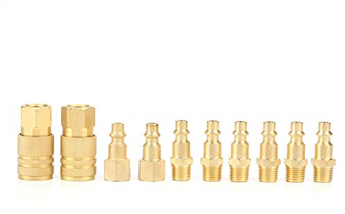 10 stücke 1/4NPT Kompressor Adapter Kupfer Pneumatische Stecker Werkzeuge Schnellverschluss für Luftkompressor Schnellkupplung Stecker