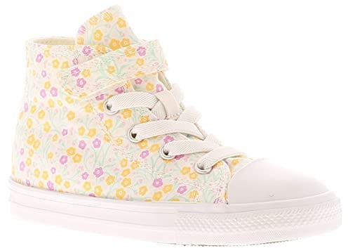 Converse All Star Chuck Taylor HI Kinder Sneaker Madchen Schuhe Weiß Pink Blumen, Schuhgröße:22 EU, Farbe:Weiß